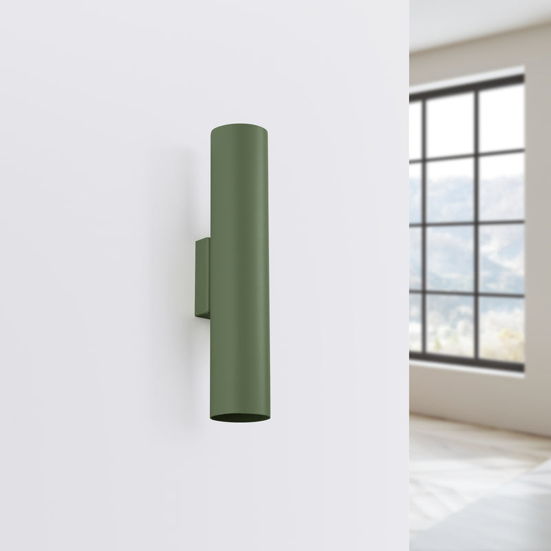 Wall light LAGOS 2 olive green – Modern wall lamp with two light sources