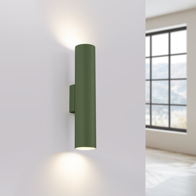 Wall light LAGOS 2 olive green – Modern wall lamp with two light sources