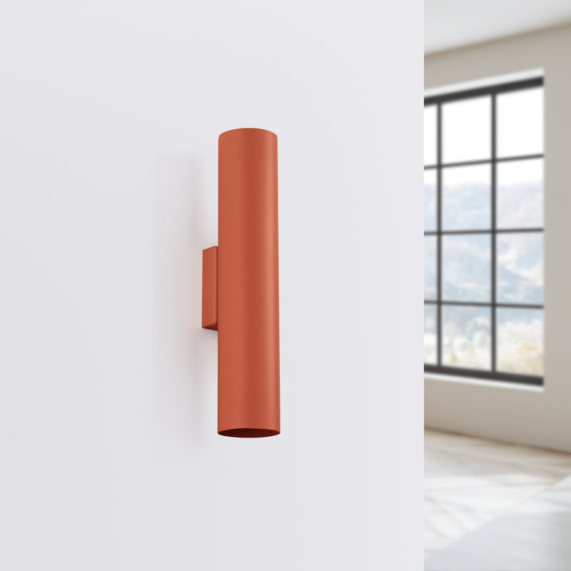 Wall light LAGOS 2 brick red – Modern wall lamp with two light sources