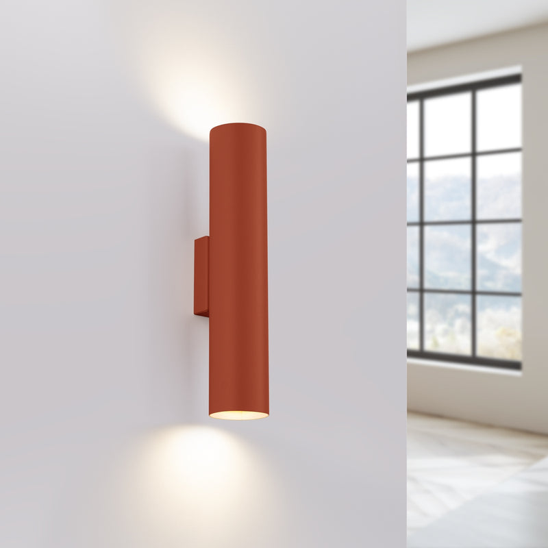 Wall light LAGOS 2 brick red – Modern wall lamp with two light sources