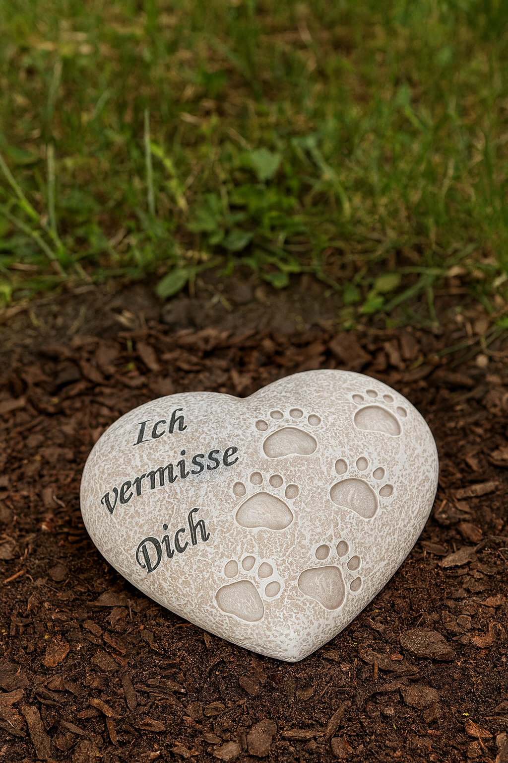 Grave vase We miss you in heart shape made of polyresin