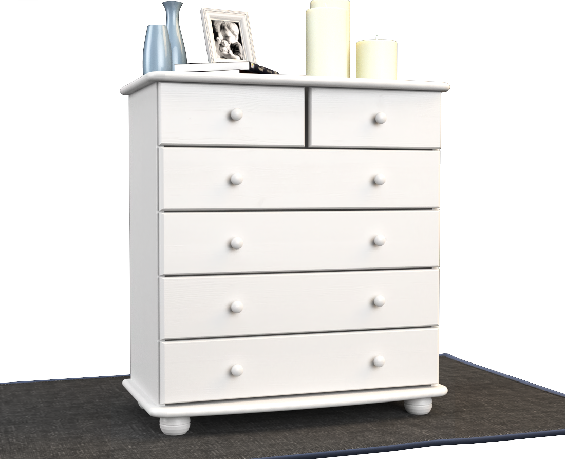 Anika Kommode Sideboard | Anrichte | 6-Schubladen | 100% Bio Kiefer Massivholz