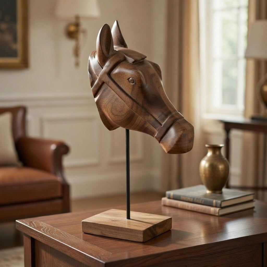 Holzfigur Equus Arte Pferdekopf Deko