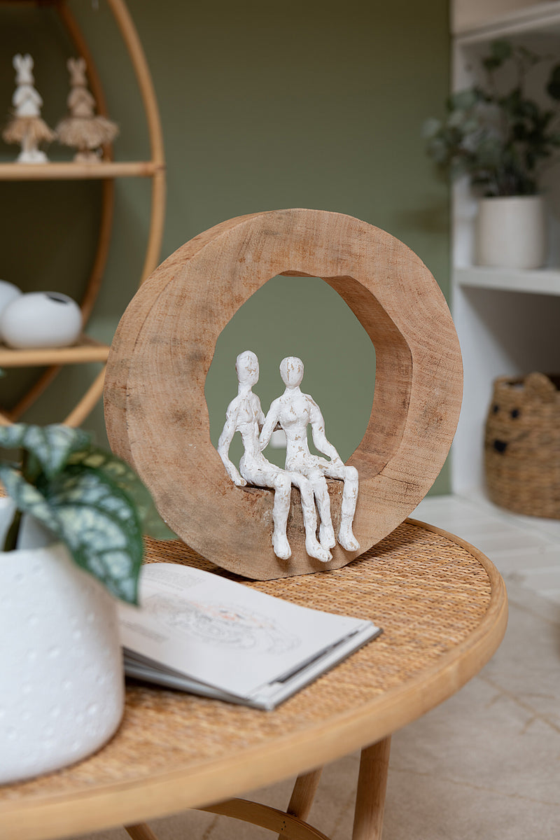 Handgefertigte Skulptur Verbundene Herzen