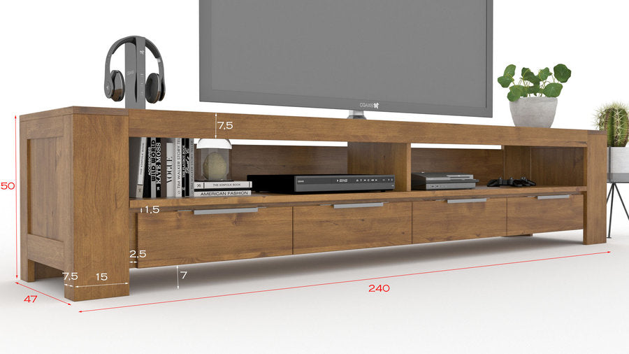 ROBOSTO TV-Sideboard/Longboard Massivholz Kommode