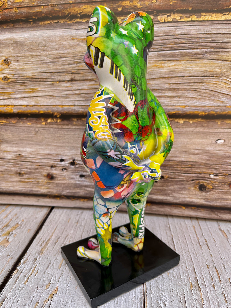 Urbaner Charme: 'Street Art Frosch' Skulptur im Angesagten Street-Art-Stil und Hochwertigem Kunstharz