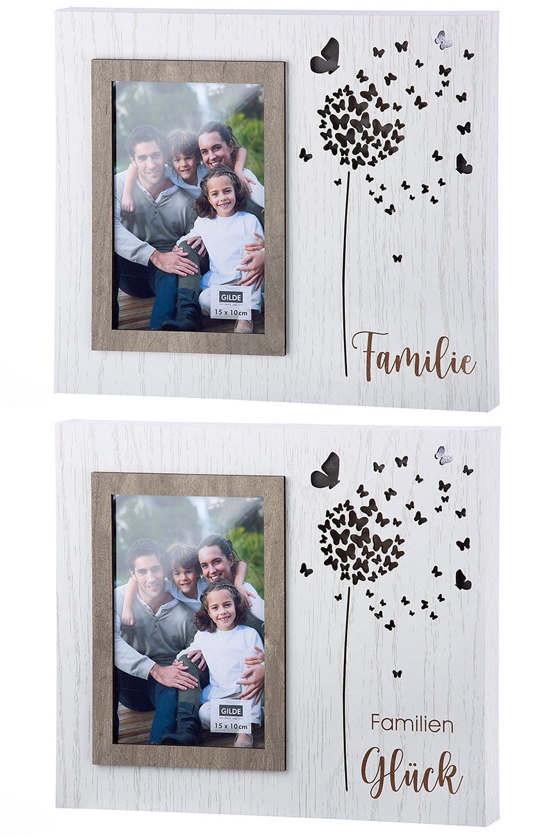 Set of 2 family LED photo frames in light gray – for unforgettable family moments in light and design