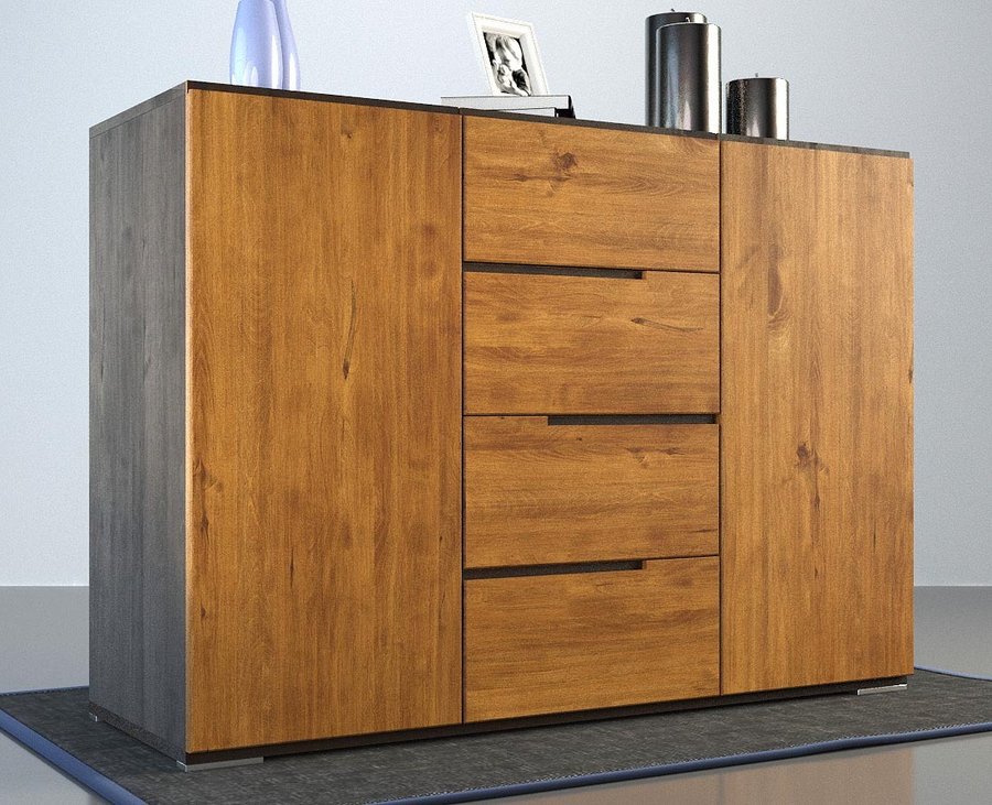 ARDEA Massivholz Schubladen Kommode