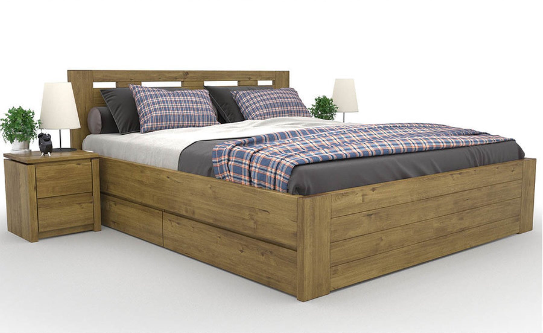 NELSON Massivholzbett optional mit Bettschubladen