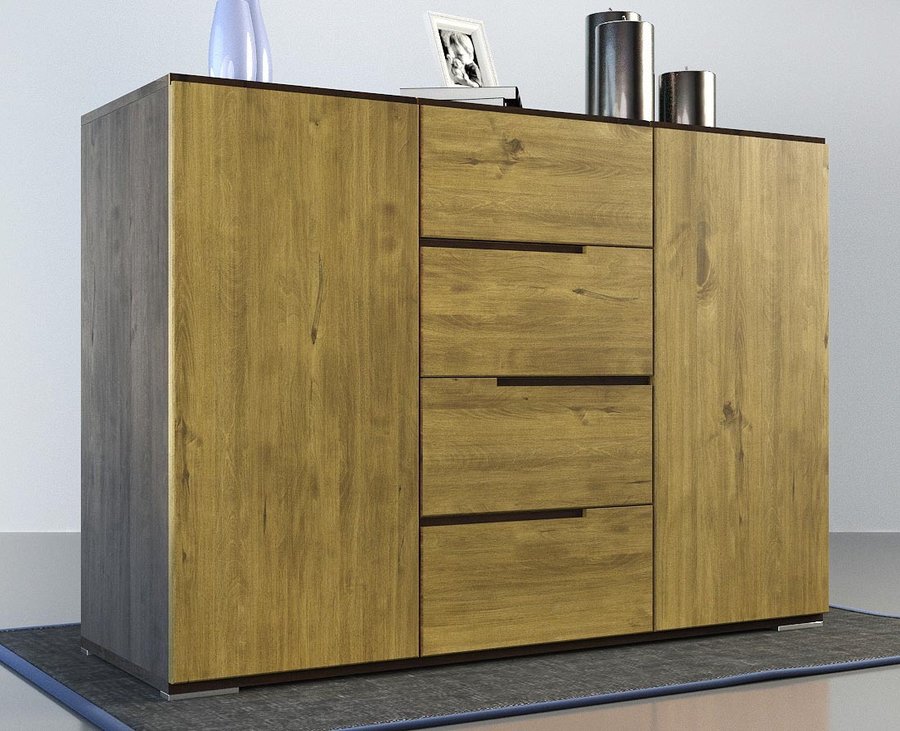 ARDEA Massivholz Schubladen Kommode