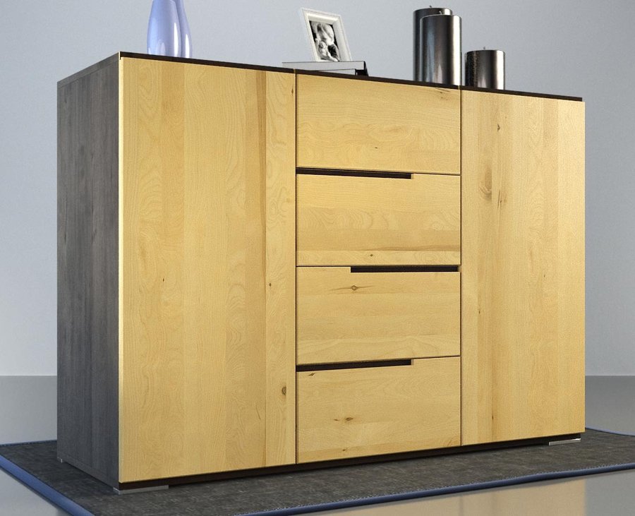 ARDEA Massivholz Schubladen Kommode