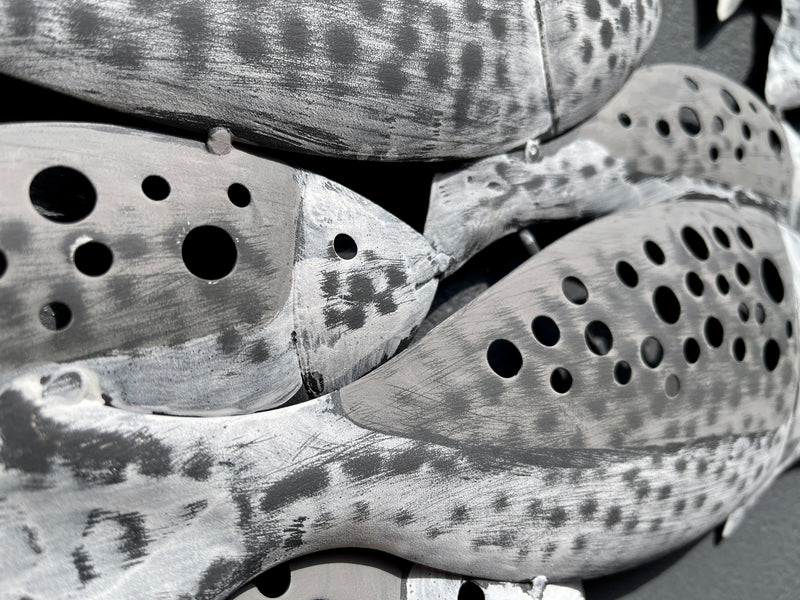 Riba - 3D Wanddekoobjekt: Fischschwarm in faszinierendem Shabby-Design