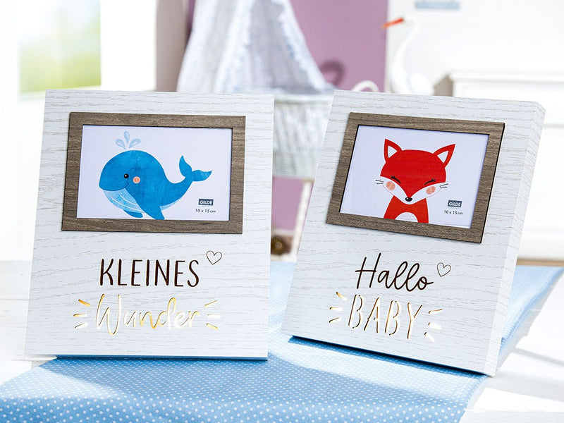 LED photo frame fox and whale - a unique piece for special moments in the baby's nursery