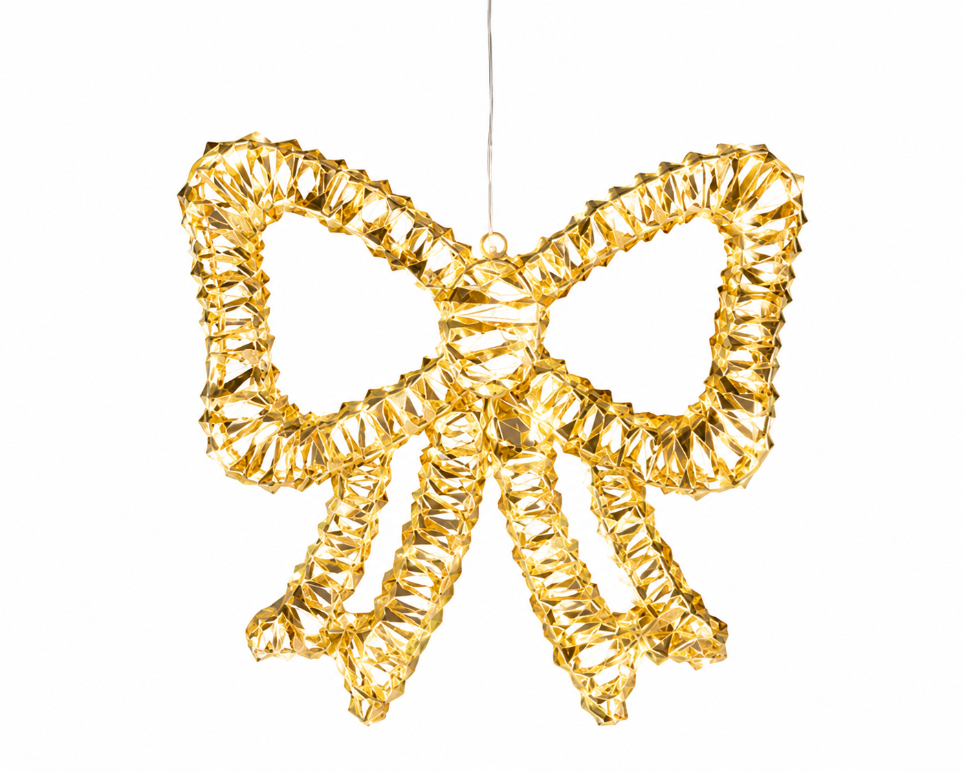 LED Deko Schleife Lumi goldfarben 46 cm für Innen und Außenbereich