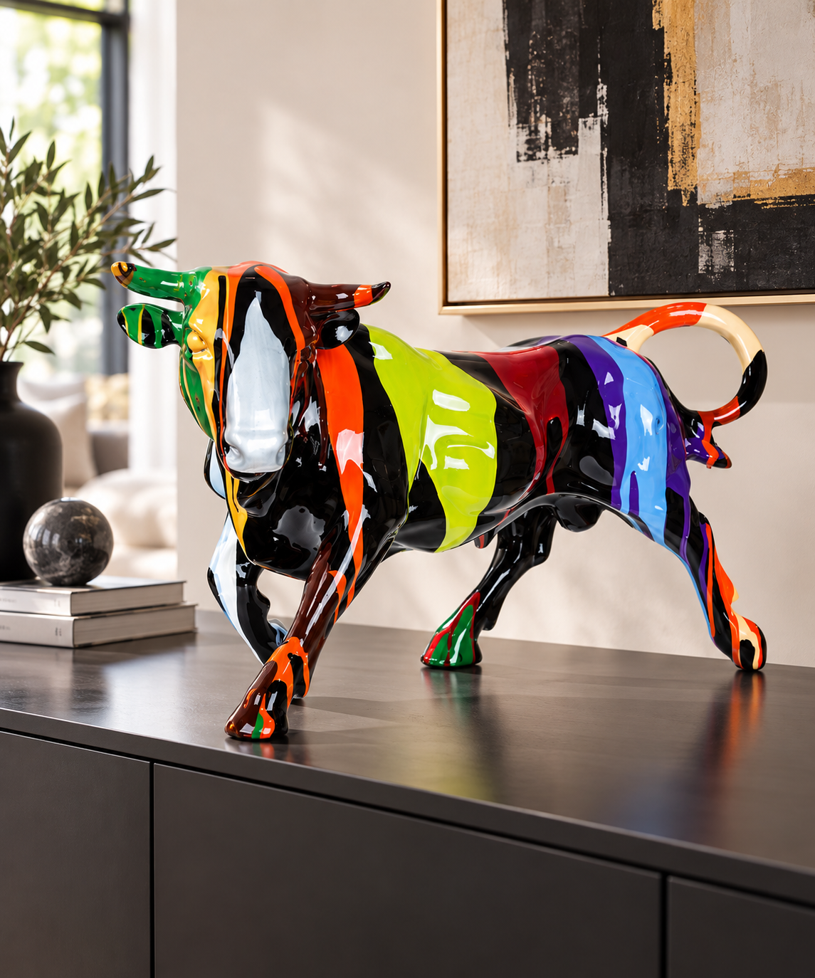 Dekofigur Stier Colorox mehrfarbig 60 x 40 cm