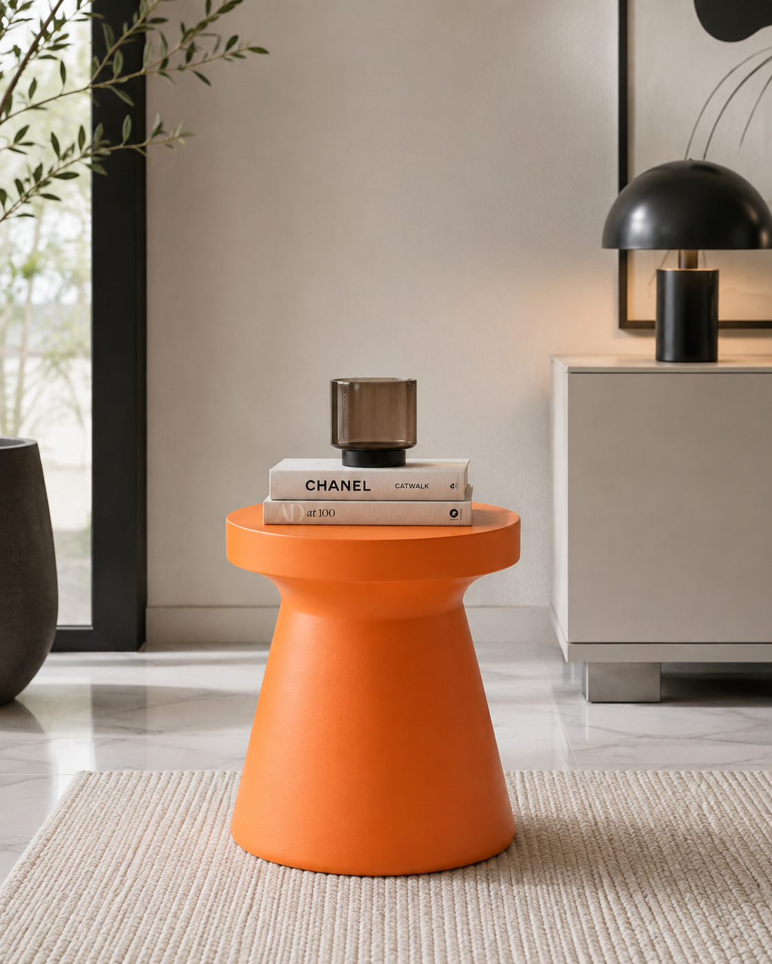 Beistelltisch Salvatore orange rund 35 cm modern