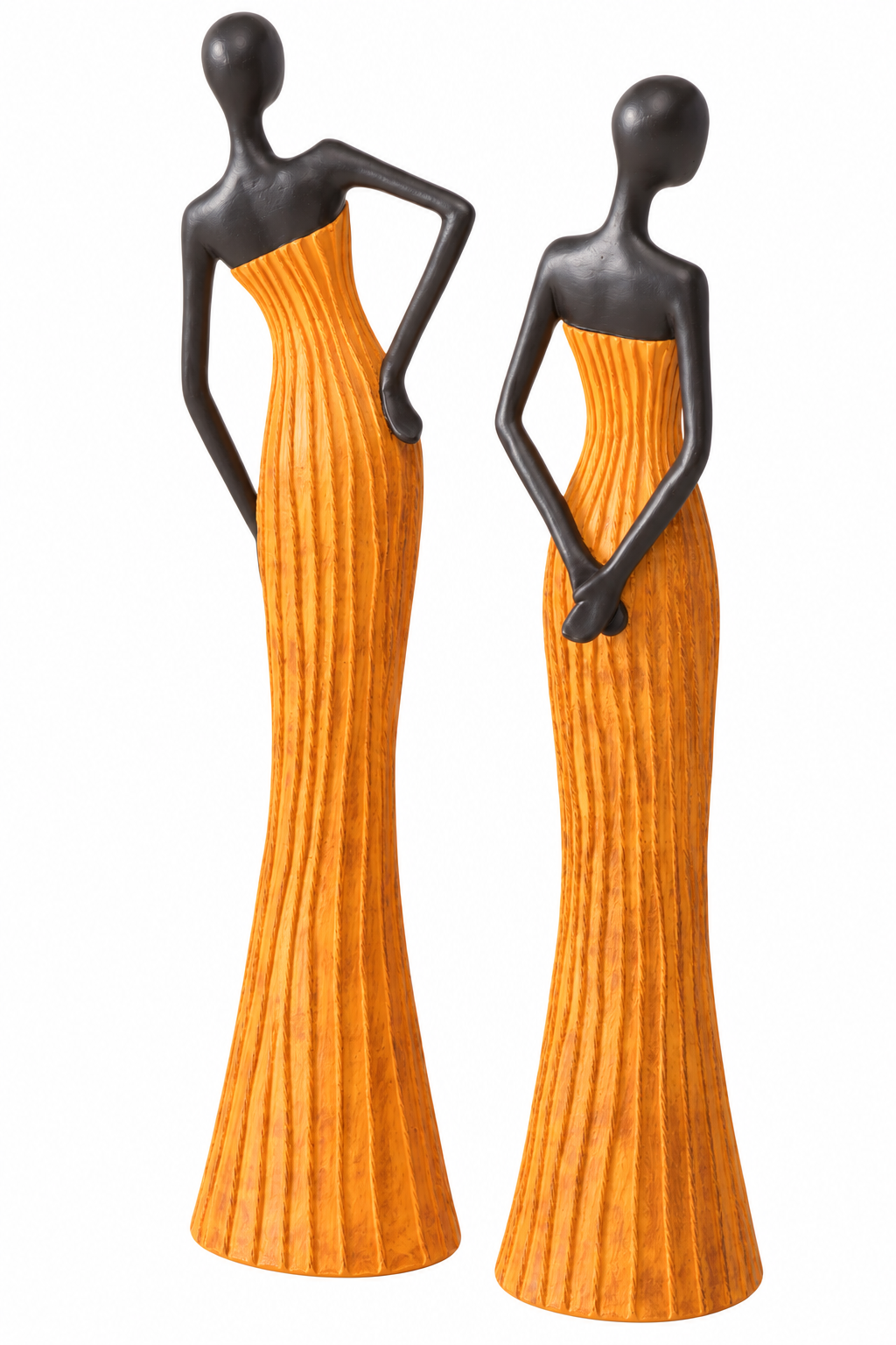 Dekofiguren Eleganza Ladys 2er Set schwarz orange-gelb 31 cm