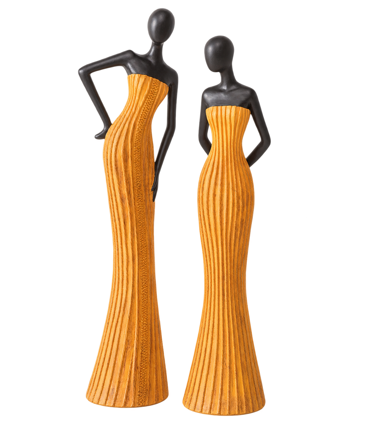 Dekofiguren Eleganza Ladys 2er Set schwarz orange-gelb 31 cm