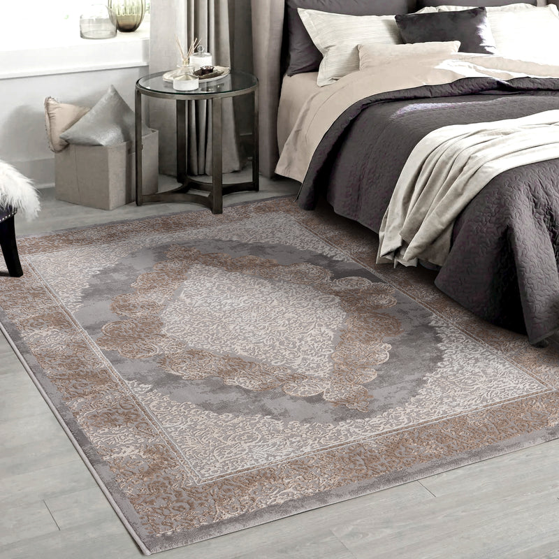 Sehrazat LEXA 4000 Grey Beige Exquisiter Designer Teppich in Grau Beige für anspruchsvolle Innenräume