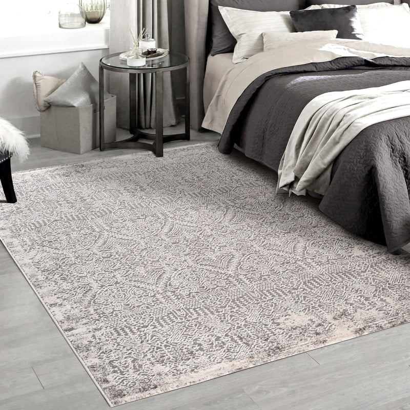 Sehrazat LEXA 5000 Grey Exquisiter Designer Teppich in Grau für anspru