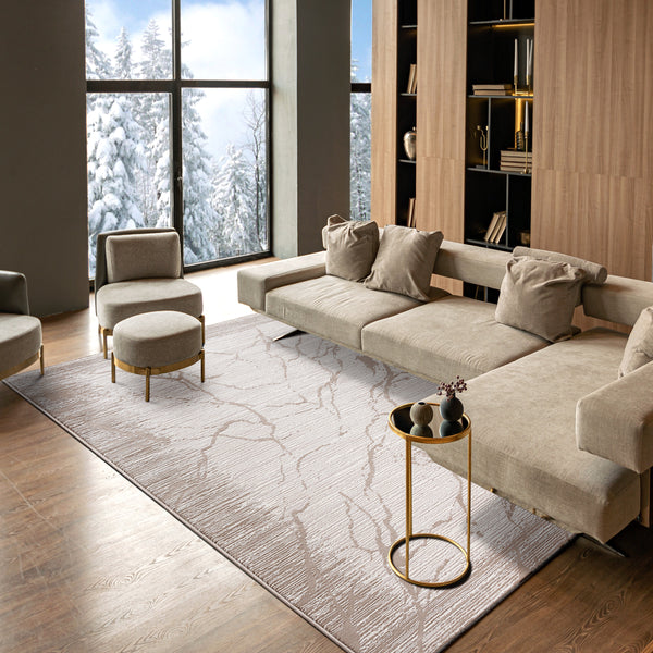 Sehrazat LEXA 6000 Beige Crème Prachtig designtapijt in Beige Crème voor verfijnde interieurs