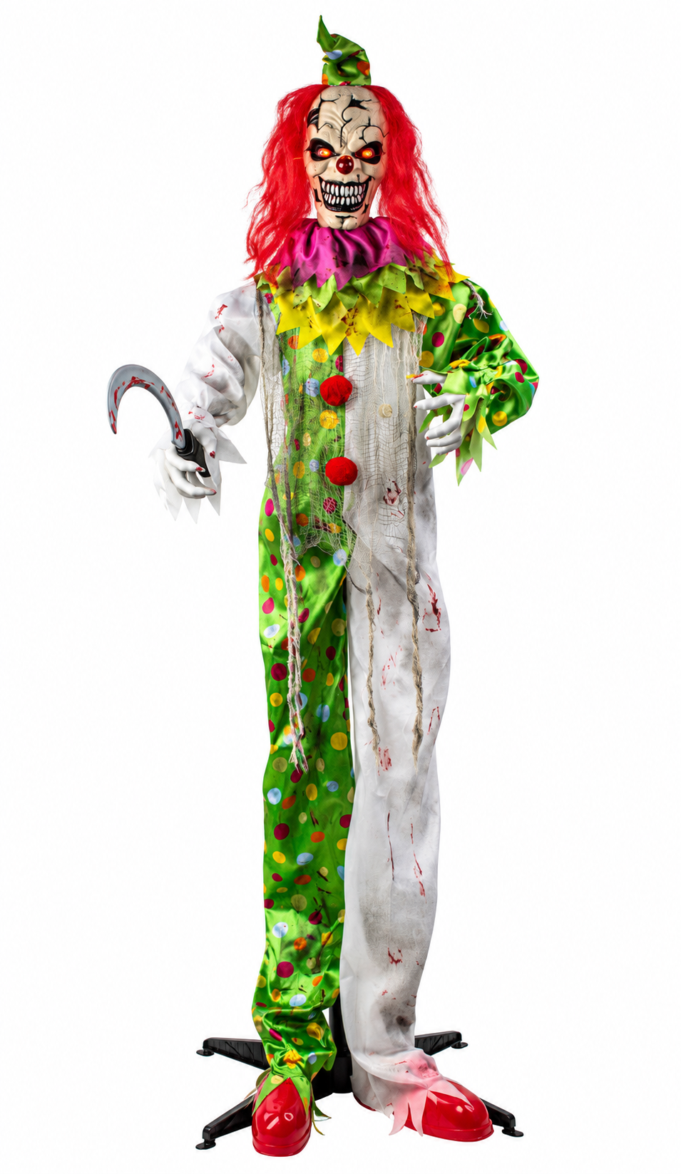 Horror Clown Grinzo mit Sound LED und Bewegung 170cm