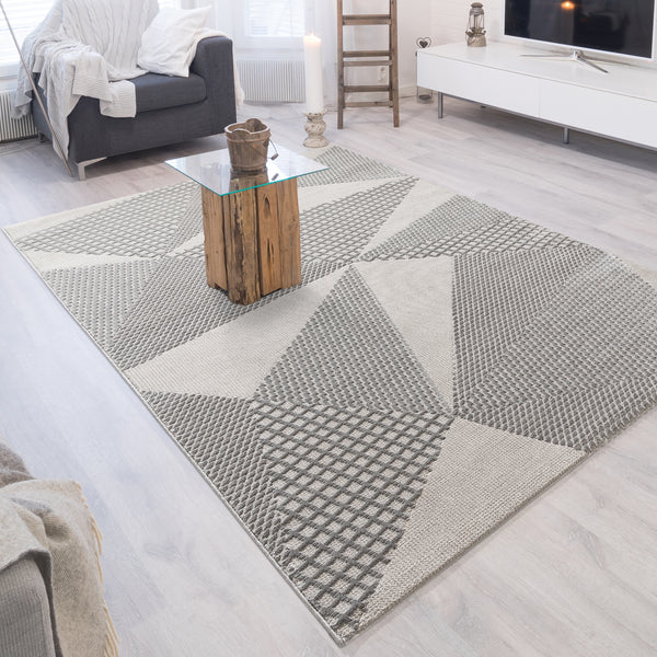 Sehrazat PREMIUM LUXURY COLLECTIE - Modern designtapijt serie 6300 Grijs met 3D-effect