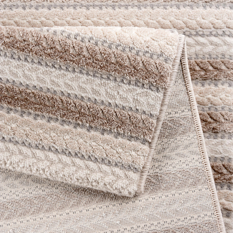 Sehrazat PREMIUM LUXURY COLLECTIE - Modern designtapijt serie 6400 beige met 3D-effect