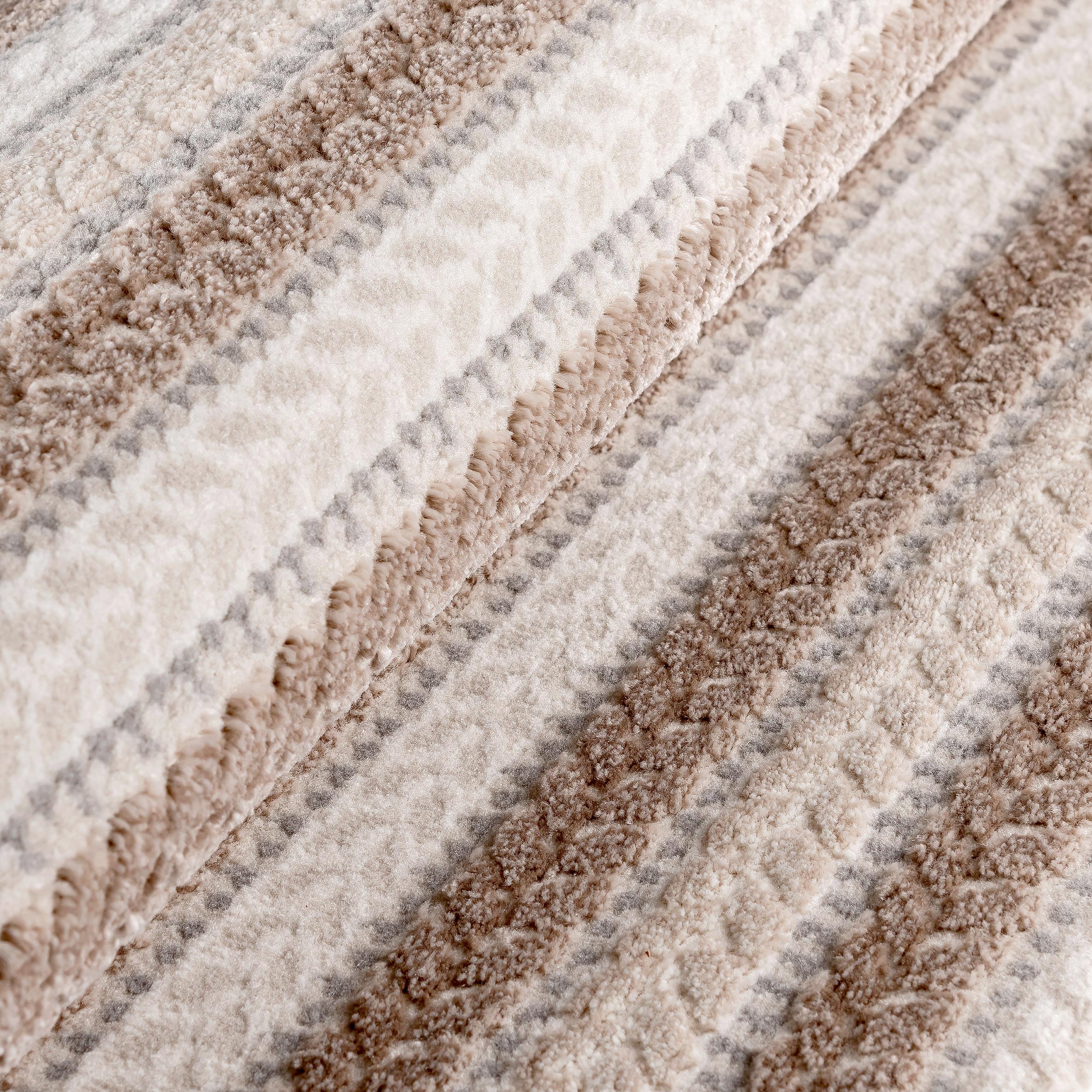 Sehrazat PREMIUM LUXURY COLLECTION - Modern designer carpet series 6400 beige with 3D effect