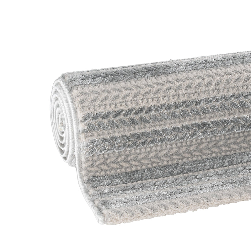 Sehrazat PREMIUM LUXURY COLLECTION - Moderner Designer Teppich Serie 6400 Grey mit 3D-Effekt