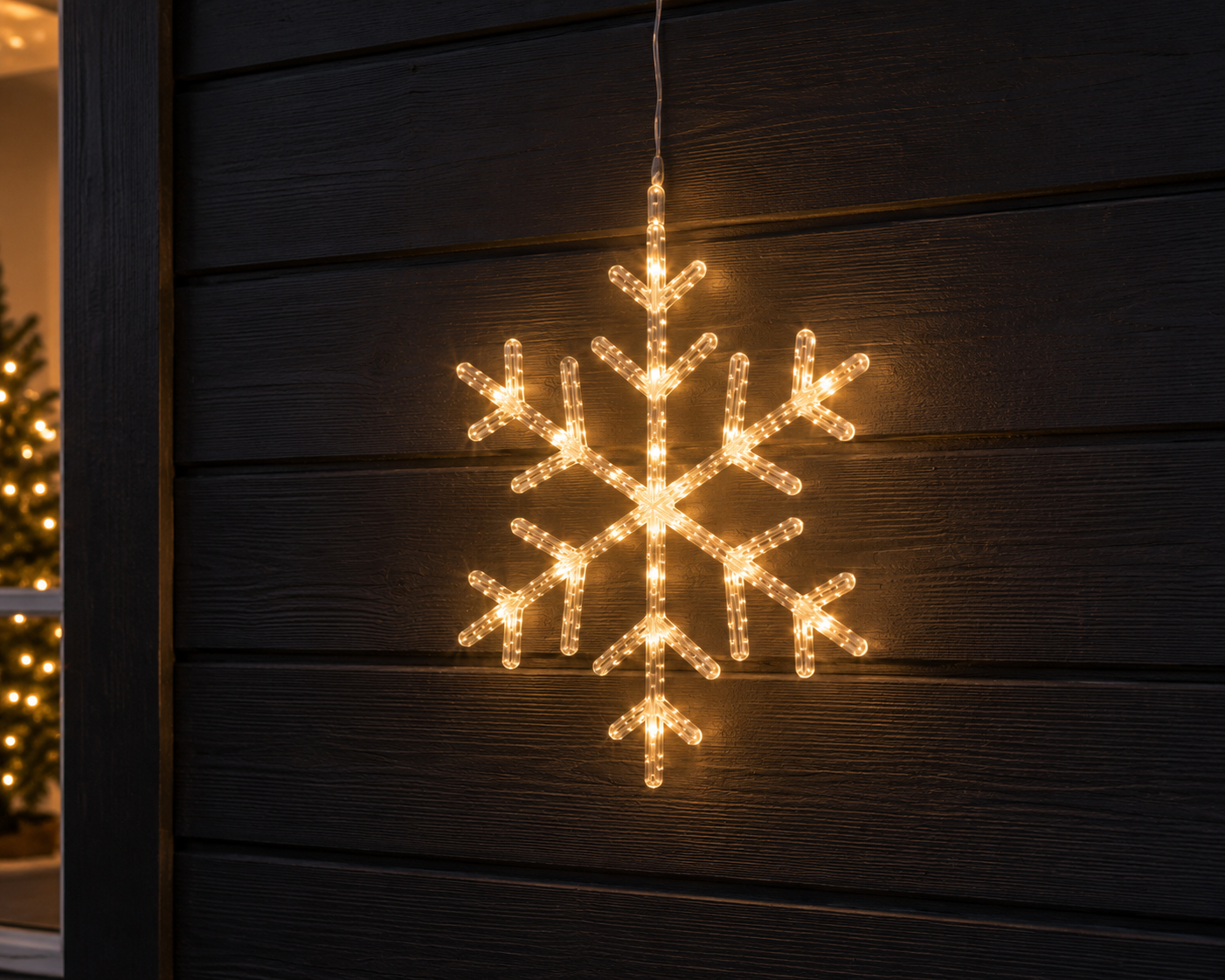 LED Schneeflocke Winterlicht warmweiß 40 LEDs für Innen und Außen