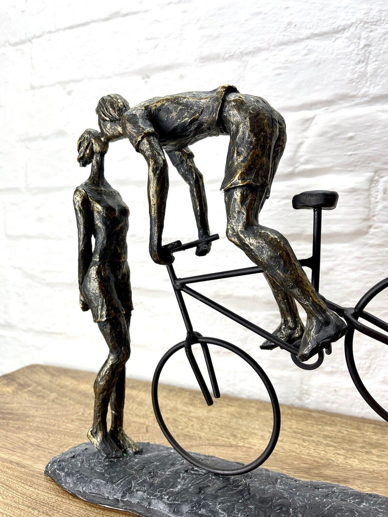 XXL Dekoobjekt Figur Skulptur Küss Mich Kiss me Fahrradfahrer Liebespaar H: 36cm