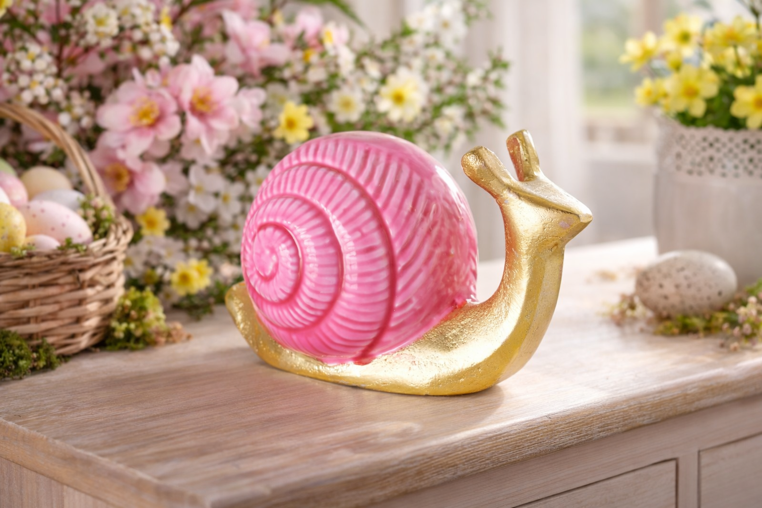 Solara Dekofigur Alu Schnecke Pink Gold