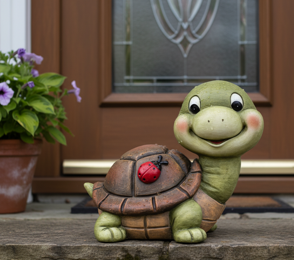 Turtle Frida decorative figure with ladybug 29cm Magnesia
