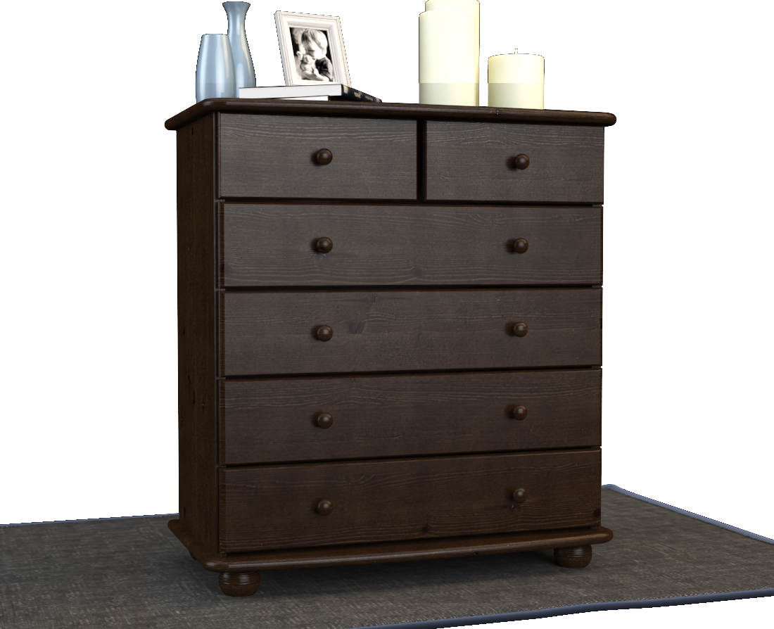 Anika Kommode Sideboard | Anrichte | 6-Schubladen | 100% Bio Kiefer Massivholz