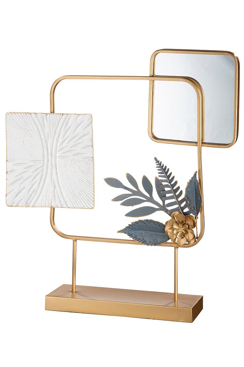 Metal decorative object Belize with mirror element