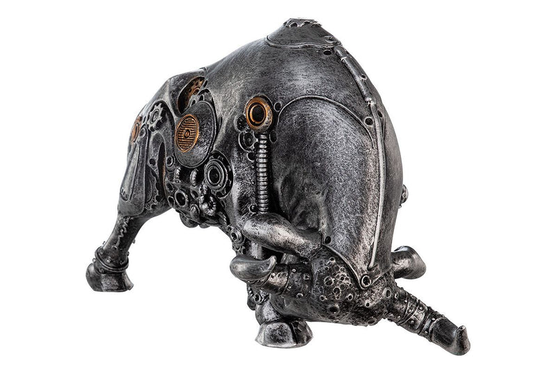 2er Set Poly Skulptur Steampunk Bullfight Stier Breite 22cm