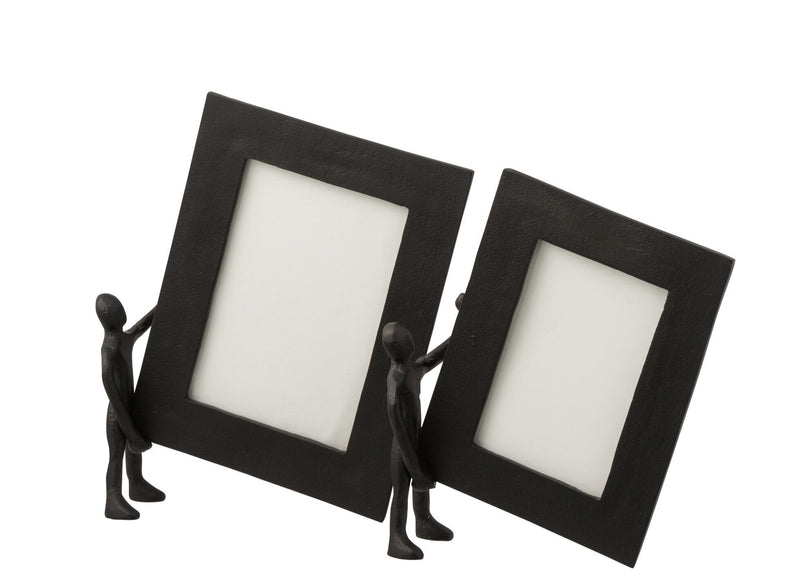 Modern artwork black aluminum picture frame with unique sculpture figure