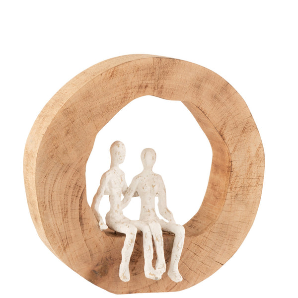 Handgefertigte Skulptur Verbundene Herzen
