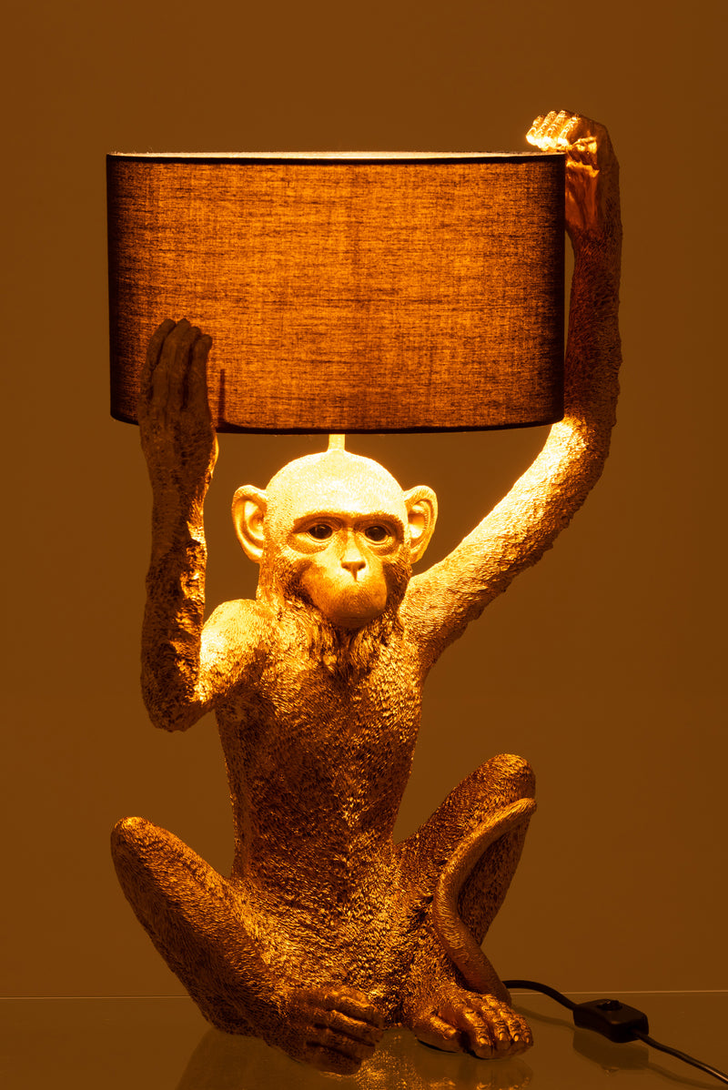 Tischlampe AFFE Poly in Goldfarben Nachttischlampe Höhe 58cm