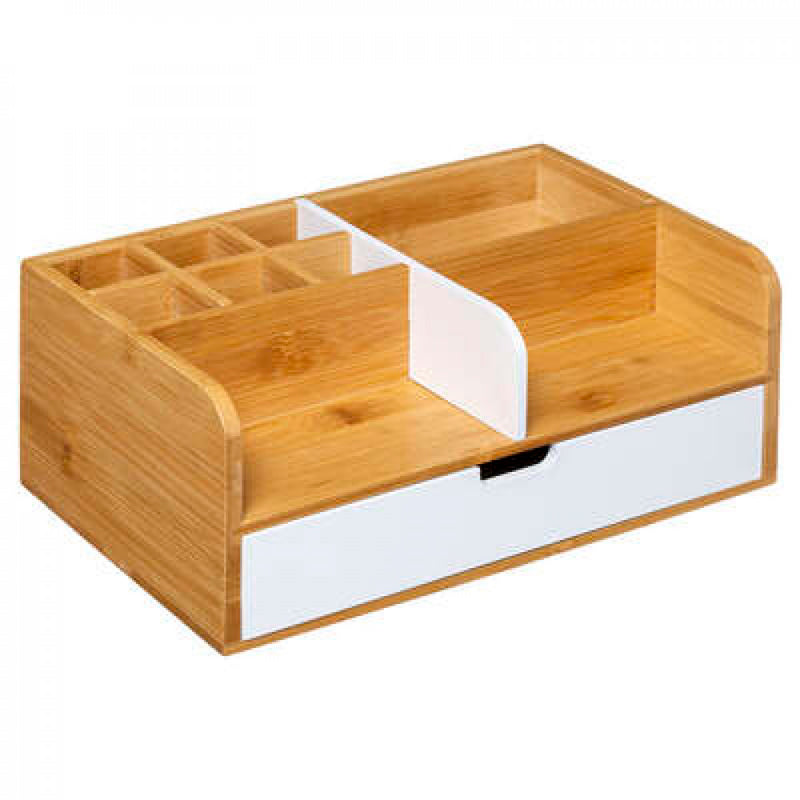 Mex desk office organizer 1 drawer drawer box made of 100% bamboo wood in different colors