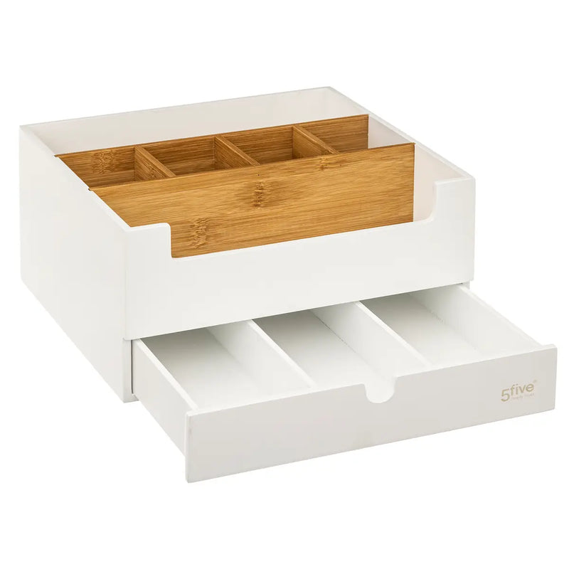 Natureo 1 Drawer Organizer - Handcrafted bamboo wood organizer for a clean and organized work environment