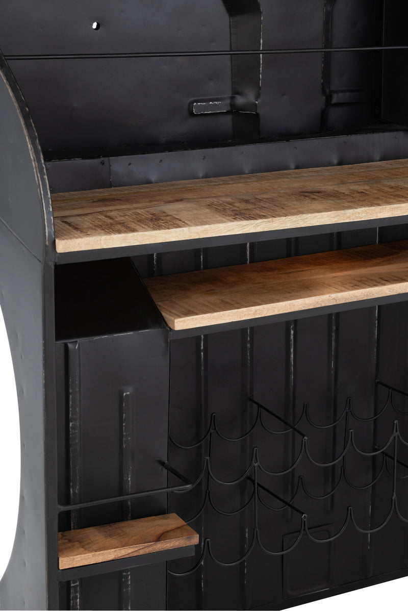 Handgefertigte Bar Lkw Front US ARMY aus Metall/Mango Holz - Ein Unikat mit Weinregalen und Beleuchtung