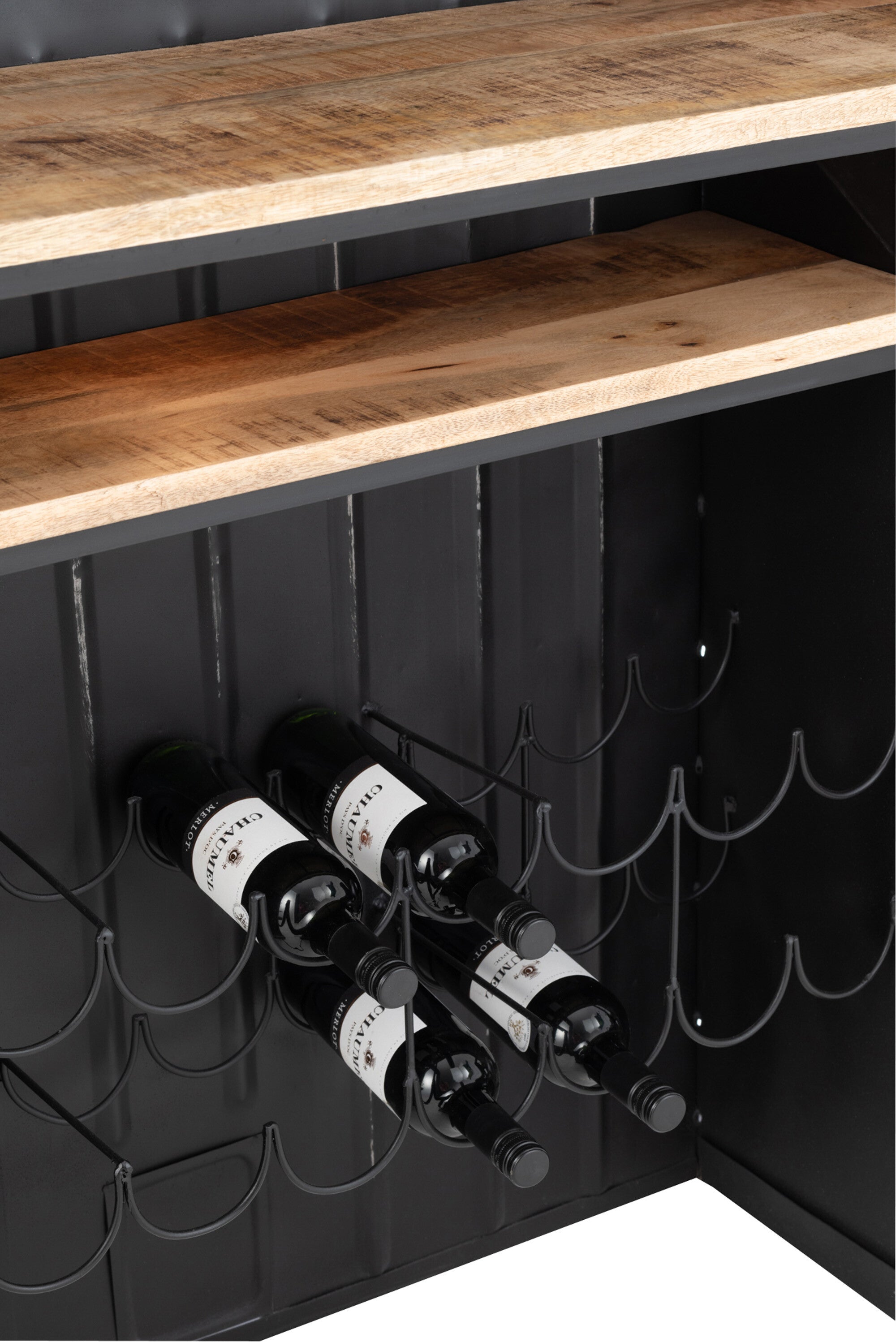 Handcrafted bar truck front US ARMY made of metal/mango wood - unique with wine racks and lighting