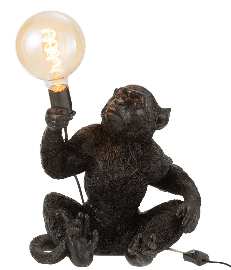 Table lamp sitting CHIMPANZEE MONKEY Black Height 59cm Decorative lamp