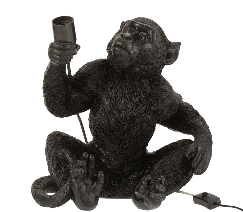 Table lamp sitting CHIMPANZEE MONKEY Black Height 59cm Decorative lamp