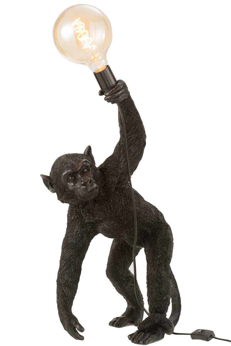 Tischlampe SCHIMPANSE AFFE Schwarz Höhe 59cm Dekolampe