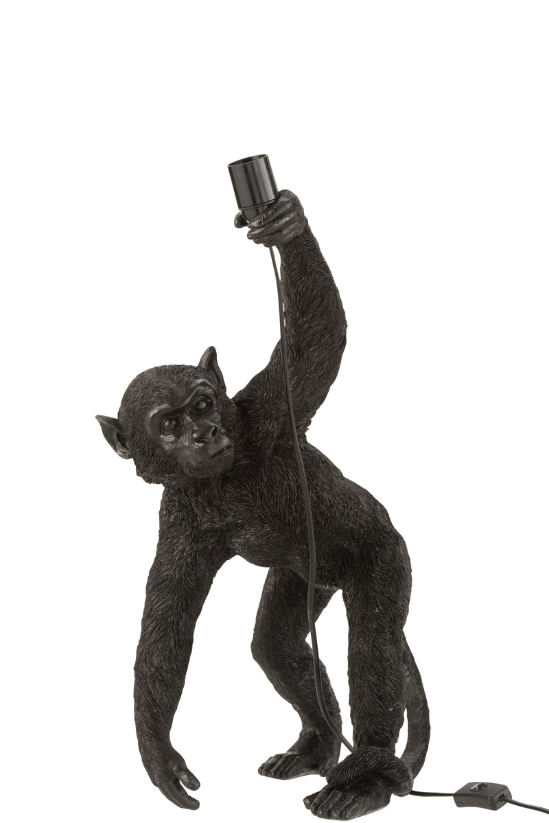Tischlampe SCHIMPANSE AFFE Schwarz Höhe 59cm Dekolampe