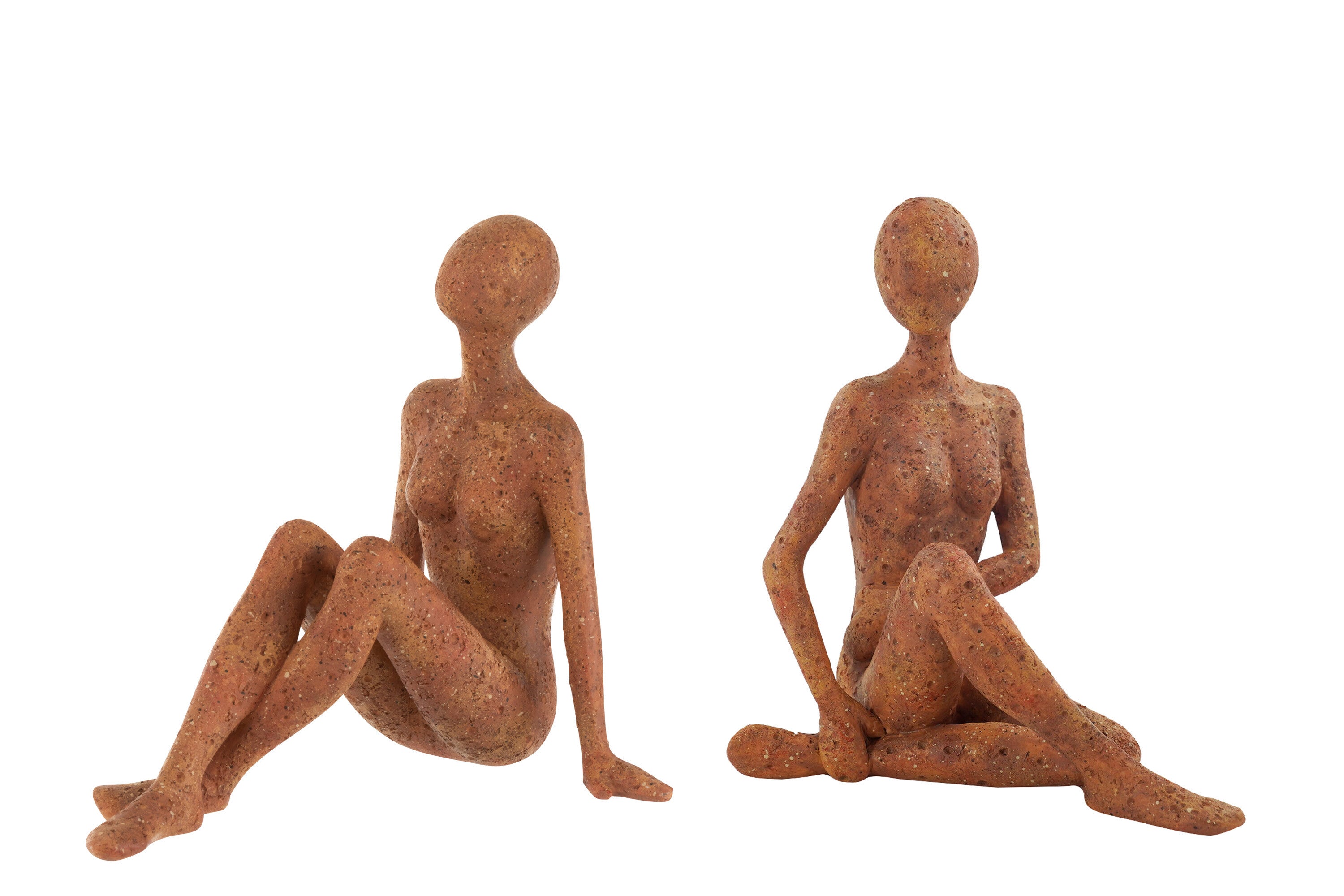 Doppelte Eleganz 2 Polyterracotta Frauenfiguren für Ihr Zuhause H:23cm
