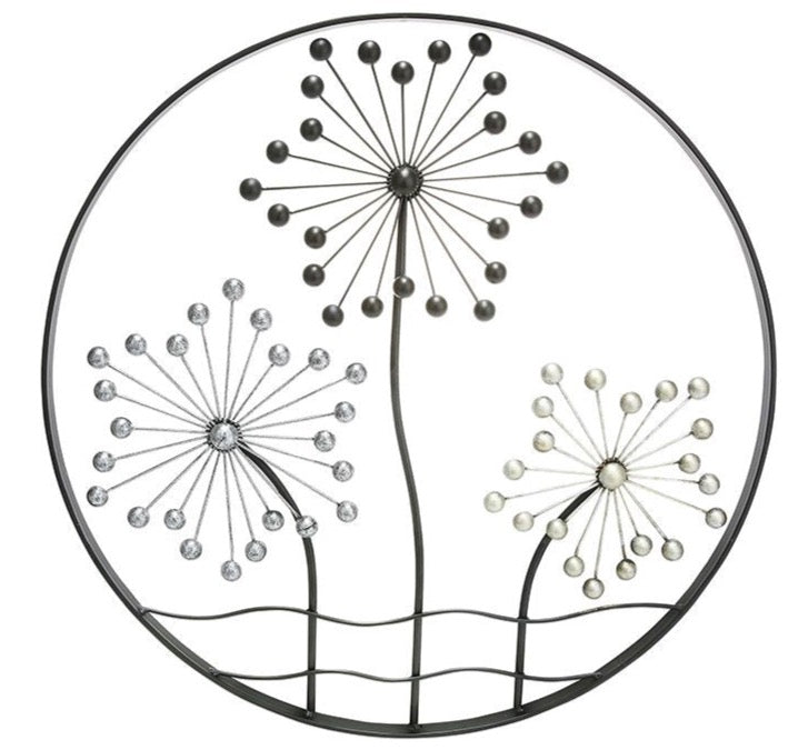 3D wall relief Numana - stylish metal decoration with dandelions